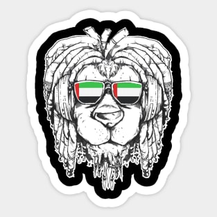 Rasta Reggae Lion Arab Emirates Gift Rastafari Sticker